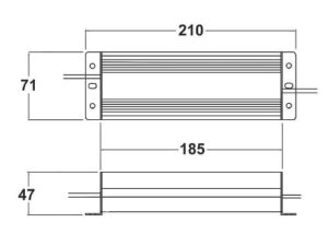 Technische Zeichnung zu Wasserdichtes dimmbares LED-Netzgerät mit Konstantspannung 60-80 W