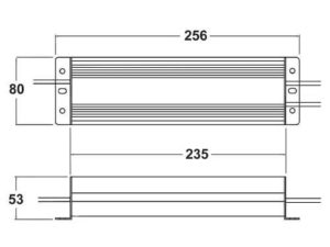 Technische Zeichnung zu 0-10 V LED-Netzgerät mit Konstantspannung 150-180 W