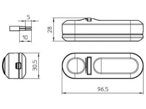 Technische Zeichnung zum Universal-Dimmer mit Taster