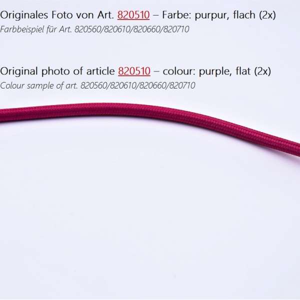 Textilkabel Stoffkabel flach 2x0,75mm² purpur