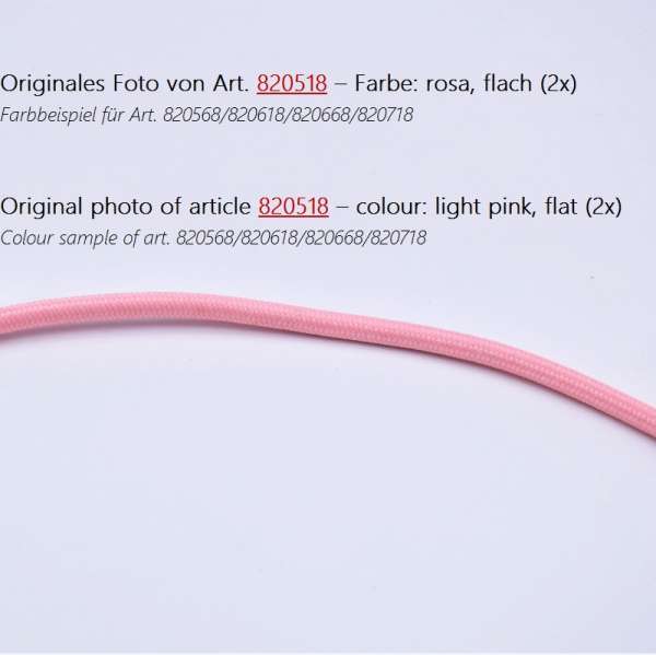 Textilkabel Stoffkabel flach 2x0,75mm² rosa
