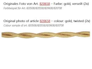 Textilkabel Stoffkabel verseilt 2x0,75mm² gold