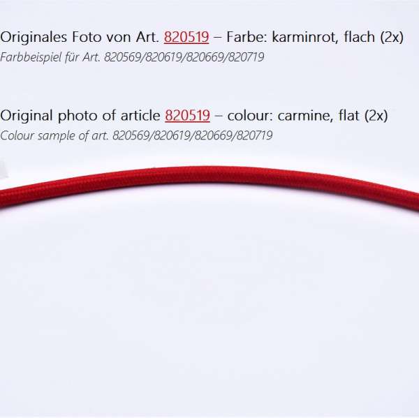 Textilkabel Stoffkabel flach 2x0,75mm² karminrot