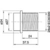 Technische Zeichnung zu E14 Bakelit/Thermoplast Flanschmantel