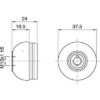 Technische Zeichnung zu E27 Bakelit/Thermoplast-Gewindekappe Nippel