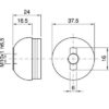 Technische Zeichnung zu E27 Bakelit/Thermoplast-Gewindekappe M10x1