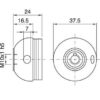 Technische Zeichnung zu E27 Bakelit Gewindekappe Nippel und seitliches Loch