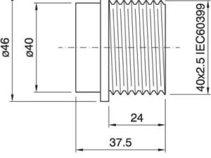 Technische Zeichnung zu E27 Bakelit/Thermoplast-Flanschmantel