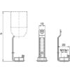 Technische Zeichnung zu E14 Kerzensteg für 24 mm Gewinde M10x1 mit Blockierschraube