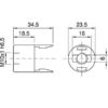 Technische Zeichnung zu E14 Rastkappe für Kerzenfassung, Gewinde M10x1