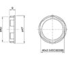 Technische Zeichnung zu E26-E27 Thermoplast Schraubring schmal