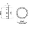 Technische Zeichnung zu E14 Schraubring 142 schmal