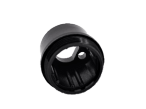 Gewindekappe E14 ARS Ovalloch 2xM3 schwarz, Innenansicht