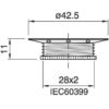 Technische Zeichnung zu E14 Metall-Schraubring flach