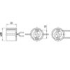 Technische Zeichnung zu Halogen GU10-Fassung SK2 mit Kabel 2xFEP 25 cm