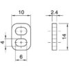 Technische Zeichnung zu Zweiloch-Aufhänger für Flachkabel