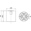 Technische Zeichnung zu E26 Glattfassung 1-tlg. T150