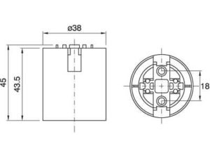 Technische Zeichnung zu E26 Glattfassung 1-tlg. T150