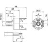Technische Zeichnung zu E14 Rastkappe mit Gewindestutzen für Zugentlaster (innen)