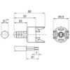 Technische Zeichnung zu E14 Rastkappe mit Dübelstutzen und Zugentlaster integriert