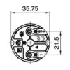 Technische Zeichnung zu E27 Stein T230 PPS für Metallfassungen mit Erdung