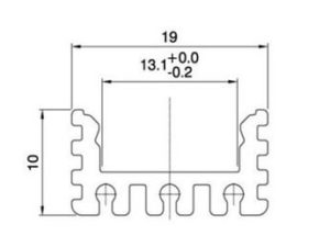 Technische Zeichnung zu LED-Profil Serie CHASE LOW silber eloxiert