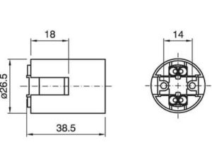 Technische Zeichnung zu E12 Glattfassung 1-tlg. T150