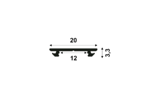 Technische Zeichnung zu LED-Profil Serie BASIC-Bow silber eloxiert