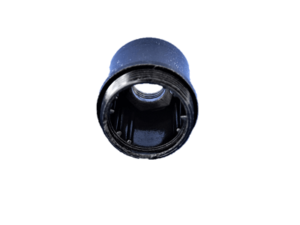 E14 Bakelit-Gewindekappe mit Nippel hoch schwarz, Innenansicht