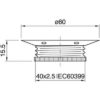 Technische Zeichnung zu E27 Metall-Schraubring