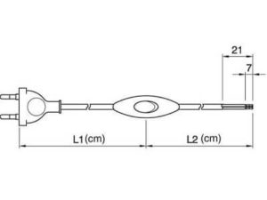 Technische Zeichnung zu Flachkabel-Zuleitung