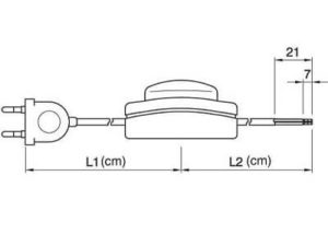 Technische Zeichnung zu Flachkabelzuleitung mit Fußschalter 022567
