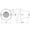 Technische Zeichnung zu E27 Wand-/Deckenarmatur schräg