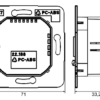Technische Zeichnung zu CASAMBI Wandfernbedienung mit Glasoberfläche 230V