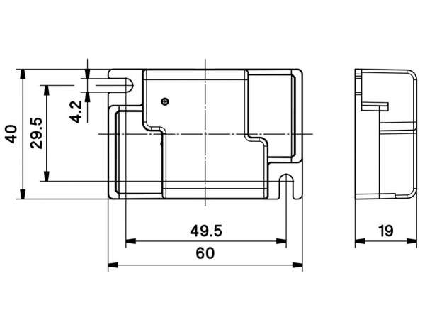 Technische Zeichnung zu: Überspannungsschuztzmodul SK2